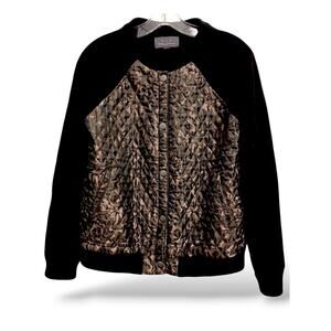 PJK Patterson J Kincaid Calabash Bomber Quilted Varsity Jacket Sz M Black $298